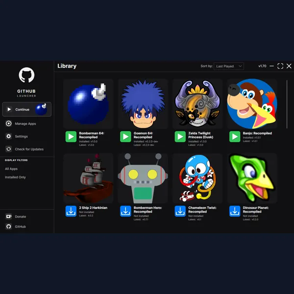 1 GithubLauncher - Universal Launcher for Recompilations and PC Ports