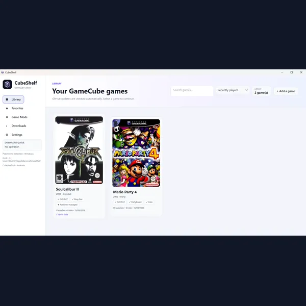 5 CubeShelf – A Launcher for Native GameCube PC Ports