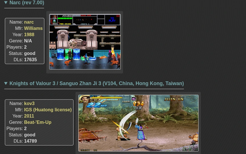 Arcade ROMs With Actual Names