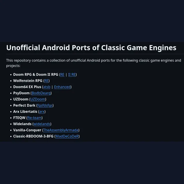 Classic Core - Unofficial Android Ports of Classic Game Engines