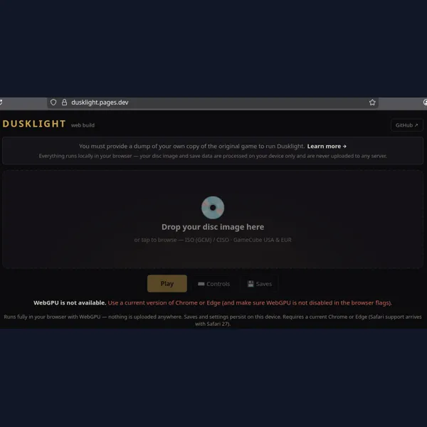Dusklight - The Legend of Zelda Twilight Princess PC Port Web Browser Build
