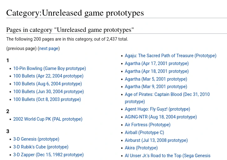 HIDDEN PALACE ARCHIVE of PLAYABLE UNRELEASED GAMES PROTOTYPES